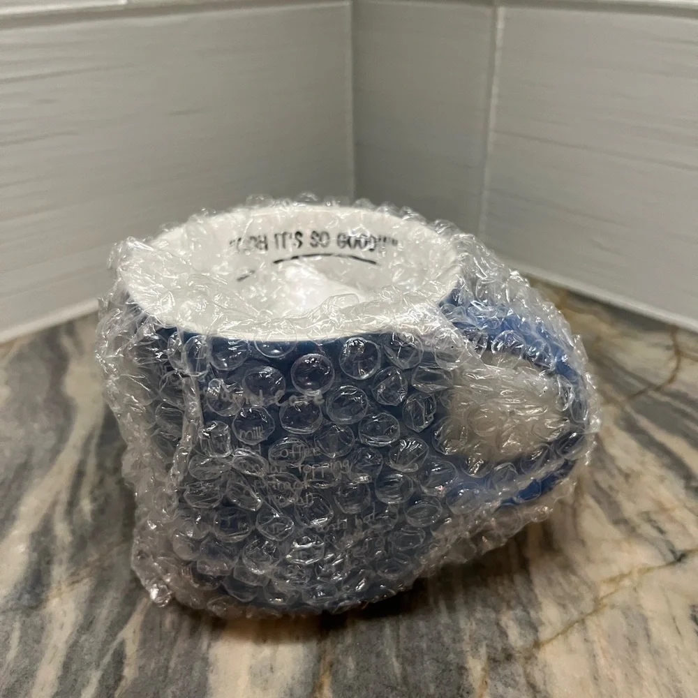Mr. Food Salted Caramel Cafe Recipe Coffee Tea Mug Blue 16oz New Without Box